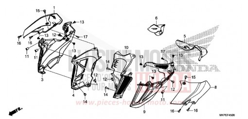 CARENAGE MILIEU CB500FAN de 2022